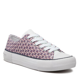 Tommy Hilfiger Tygskor Tommy Hilfiger Lowcut Lace-Up Sneaker T3A9-32289-0753 S White/Bordeaux X665