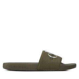 

Шльопанці Calvin Klein Jeans Slide Monogram Co YM0YM00061 Burned Olive 0H7, Зелений