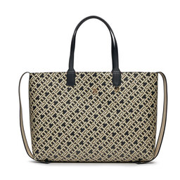Tommy Hilfiger Дамска чанта Tommy Hilfiger Iconic Tommy Tote Mono AW0AW16082 Black BDS