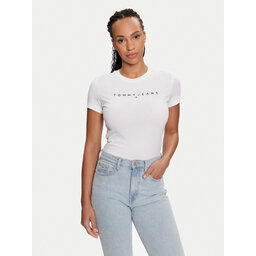 Tommy Jeans Tommy Jeans T-Shirt Linear DW0DW18398 Weiß Slim Fit