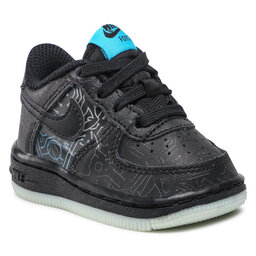 Nike Обувки Nike Force 1 DN1436 001 Black/Black/Lt Blue Fury