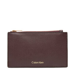 Calvin Klein Portafoglio grande da donna Calvin Klein Foil Logo Top Zip Cardcase LV04F1090G Bordeaux