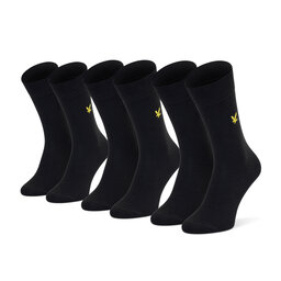 

Набір 3 пар високих чоловічих шкарпеток Lyle & Scott Angus LSSK500 Black 5003, Чорний