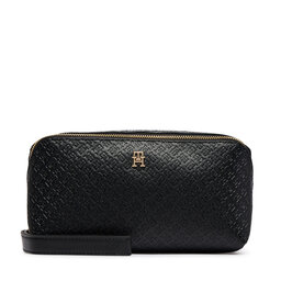 Tommy Hilfiger Kosmetiktasche Tommy Hilfiger Th Icon Double Washbag Mono AW0AW18930 Schwarz