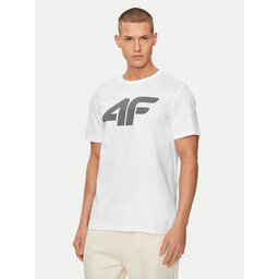 4F 4F T-Shirt 4FWSS24TTSHM1155 Λευκό Regular Fit