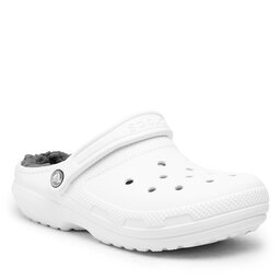 Crocs Șlapi Crocs Classic Lined Clog 203591 White/Grey