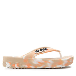 

В'єтнамки Crocs Classic Platform Marbled Flip W 207824 Chai/Multi, Бежевий