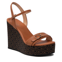Calvin Klein Сандали Calvin Klein Wedge Sndl 70W Hdw HW0HW00828 Cognac/Brown Mono 0HH