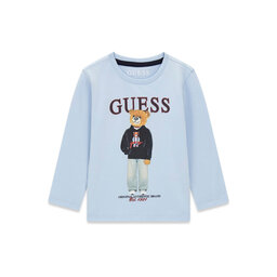 Guess Guess Bluse N6YI06 K3794 Hellblau Regular Fit