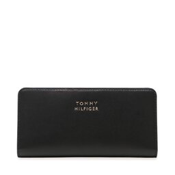 Tommy Hilfiger Portofel Mare de Damă Tommy Hilfiger Casual Chic Leather Large Wallet AW0AW14916 BDS