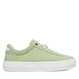 Tommy Hilfiger Sneakers Tommy Hilfiger Washed Canvas Platform Trainers FW0FW09172 Grün