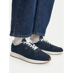 Tommy Hilfiger Sneakers Tommy Hilfiger Th Runner Suede Monogram FW0FW09620 Dunkelblau