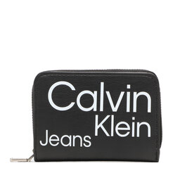 Calvin Klein Jeans Malá dámská peněženka Calvin Klein Jeans Sleek Med Zip W/Flap Aop K60K610100 0GJ