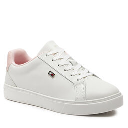 Tommy Hilfiger Sneakers Tommy Hilfiger Flag Court Sneaker FW0FW08072 Ecru/Whimsy Pink 0LA