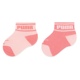 Puma Set di 2 paia di calzini lunghi da bambini Puma Baby Wording Sock 2P 935479 Rosa
