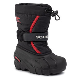 Sorel Cizme de zăpadă Sorel Childrens Flurry NC1965 Black/Bright Red 015