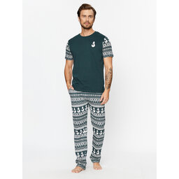 Brave Soul Brave Soul Pyjama MLWS-149WINTERY Grün Regular Fit