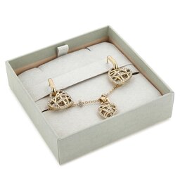 Guess Komplet zapestnica in uhani Guess Heart Cage JUBS03 190JW YG