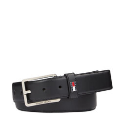 Tommy Jeans Pasek Męski Tommy Jeans Tjm Elevated Flag Leather 3.5 AM0AM12343 Czarny