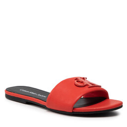 Calvin Klein Jeans Чехли Calvin Klein Jeans Flat Sandal Hw Lth YW0YW00543 Strawberry Field XL1