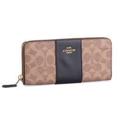 Coach Cartera grande para mujer Coach Clrblk Ctd Cnv Slm A 73739 Tan Black