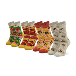 

Набір з 4 пар високих шкарпеток unisex Rainbow Socks Pizza Socks Box Italiana/Seafood/Pepperoni Червоний