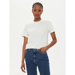 Calvin Klein Jeans Calvin Klein Jeans Marškinėliai Satin Applique J20J223925 Écru Regular Fit