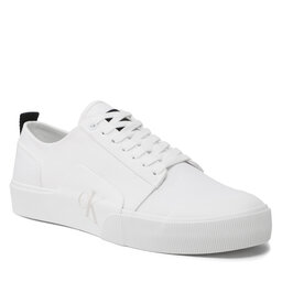 Calvin Klein Jeans Modne superge Calvin Klein Jeans Skater Vulc Low Laceup Badge YM0YM00598 White/Black 0K4