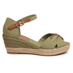 

Еспадрильї Tommy Hilfiger Basic Opened Toe Mid Vedge FW0FW04785 Faded Olive L9F, Зелений