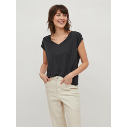 Vila Vila Camiseta Modala 14074847 Negro Relaxed Fit