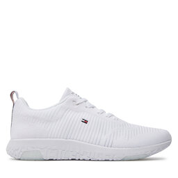 Tommy Hilfiger Sneakersy Tommy Hilfiger Corporate Knit Rib Runner FM0FM02838 Biela