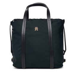 Tommy Hilfiger Rucksack Tommy Hilfiger Th Soft Nylon Tote/Backpack AW0AW19029 Schwarz