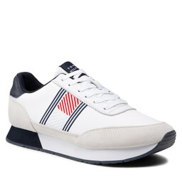 Tommy Hilfiger Sneakers Tommy Hilfiger Essential Runner Flag Leather FM0FM03928 White YBR
