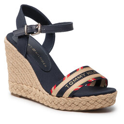 Tommy Hilfiger Еспадрили Tommy Hilfiger Corporate Webbing High Wedge FW0FW06295 Desert Sky DW5