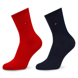 Tommy Hilfiger Zestaw 2 par wysokich skarpet damskich Tommy Hilfiger 371221 Czerwony