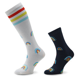 adidas Lot de 2 paires de chaussettes hautes unisexe adidas Rainbow HN5735 Multicolore