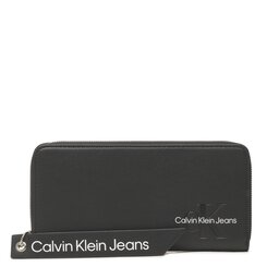 Calvin Klein Jeans Portefeuille femme grand format Calvin Klein Jeans Sculpted Zip Around Tag K60K610580 BDS