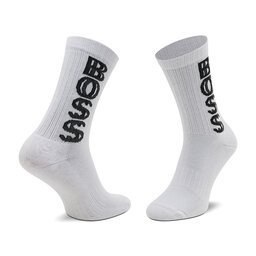 

Високі чоловічі шкарпетки Boss Qs Rib Logo Cc 50457763 100, Білий