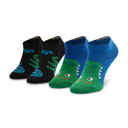 Happy Socks Set od 2 para dječjih niskih čarapa Happy Socks KCOD02-9300 Tamnoplava