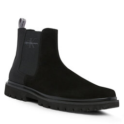 Calvin Klein Jeans Боти тип челси Calvin Klein Jeans Eva Mid Chelsea Boot Suede YM0YM00764 Black/Stormfront 00T