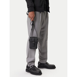 Calvin Klein Umhängetasche Calvin Klein Leather Slim Flap Reporter LV04D3323G Schwarz
