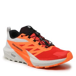 Salomon Chaussures Salomon Sense Ride 5 L47046200 Lunar Rock/Shocking Orange/Fiery Red
