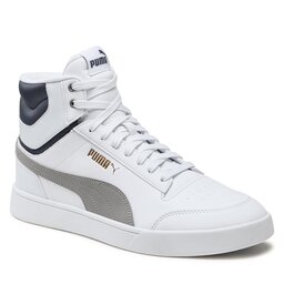 Puma Snīkeri Puma Shuffle Mid 380748 15 Puma White-Concrete Gray-Persian Blue-Puma Gold