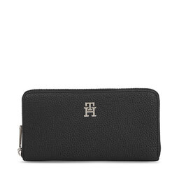 Tommy Hilfiger Veľká dámska peňaženka Tommy Hilfiger Th Emblem Large Za AW0AW15181 Black BDS
