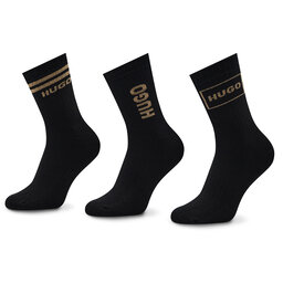 Hugo Комплект 3 чифта дълги чорапи дамски Hugo 3p Qs Rib Logo Cc W 50484149 001