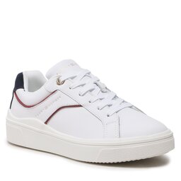 Tommy Hilfiger Сникърси Tommy Hilfiger Feminine Court Sneaker FW0FW07122 White/Rwb 0K9
