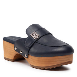 Tommy Hilfiger Klapki Tommy Hilfiger Th Hardware Mid Heel Clog FW0FW06602 Granatowy