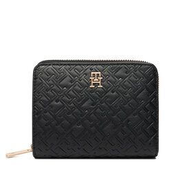 Tommy Hilfiger Denarnica Tommy Hilfiger Med Za W/Flap Mono AW0AW18035 Črna