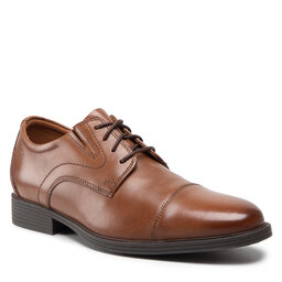 Clarks Īsi apavi Clarks Whiddon Cap 261529137 Dark Tan Leather