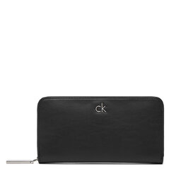 Calvin Klein Portafoglio grande da donna Calvin Klein Ck Re-Lock Large Zip Around LV04F1034G Nero